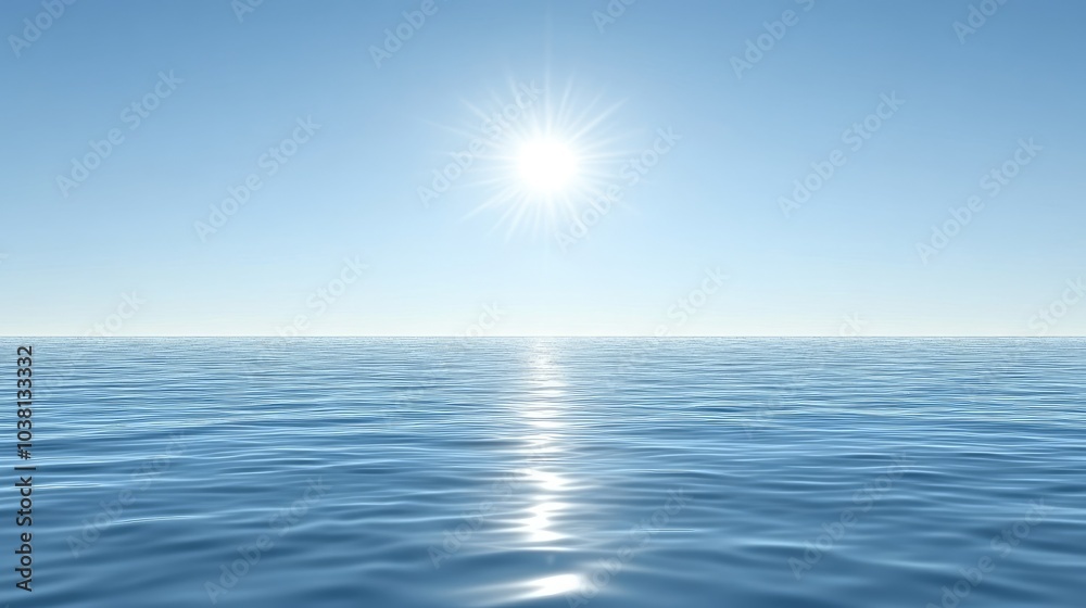Obraz premium The moment light first appears over the primordial waters, as God's presence hovers over the deep, initiating the creation of the universe.