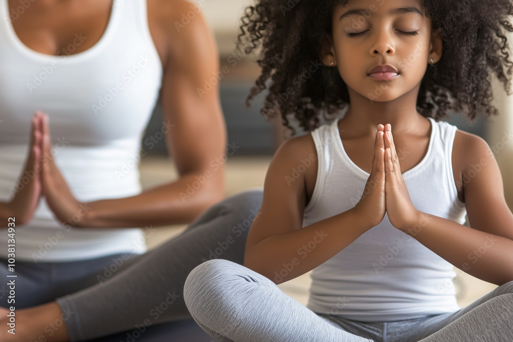 Close-up of a child’s peaceful face during meditation Close-up of a child’s peaceful face during meditation