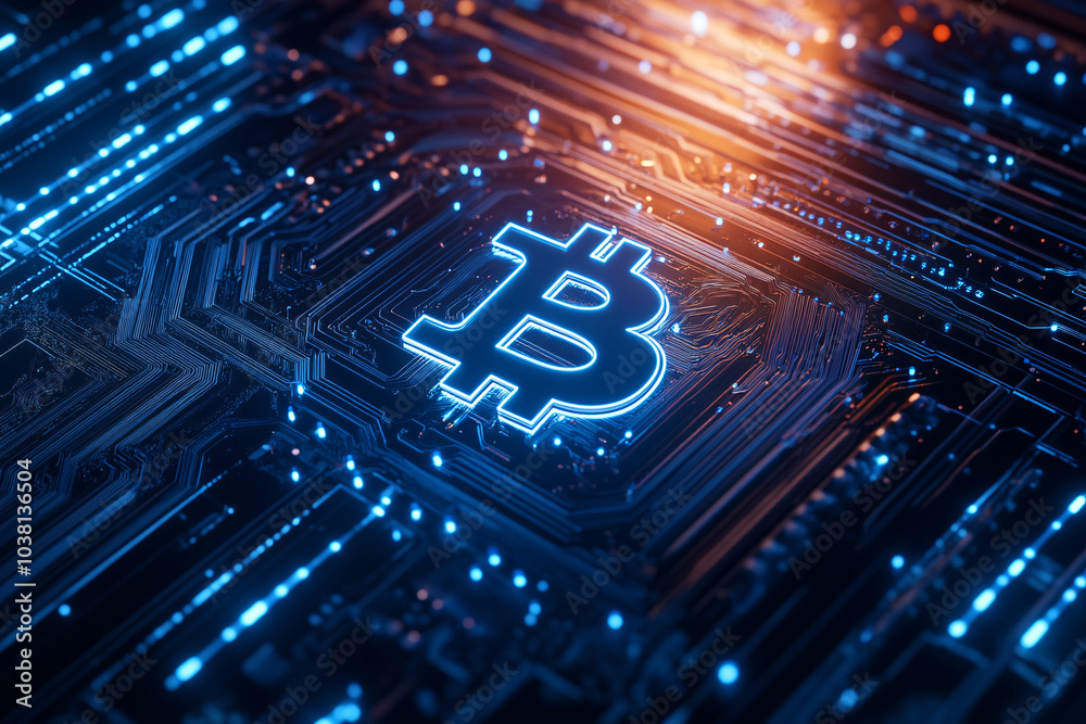 circuit board with background dollar, finance, stock market, bitcoin circuit board with background dollar, finance, stock market, bitcoin