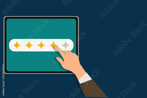illustration of giving a rating or pressing stars