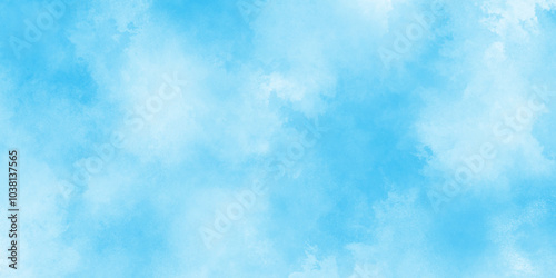 The sky blue texture clouds, blue watercolor paper texture background, Soft and cloudy blue sky Watercolor background texture, cloudy and soft sky blue blurred and grainy Blue powder explosion.