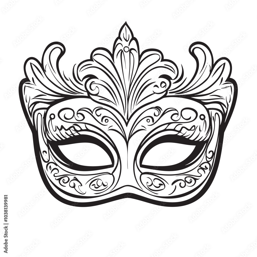 Elegant decorative mask with intricate patterns, perfect for festive occasions. Elegant decorative mask with intricate patterns, perfect for festive occasions.