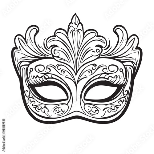 Elegant decorative mask with intricate patterns, perfect for festive occasions.