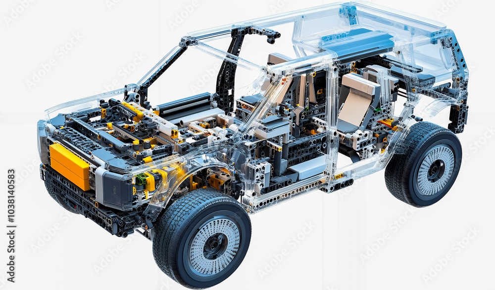 オフロード車のカットアウェイビュー オフロード車のカットアウェイビュー