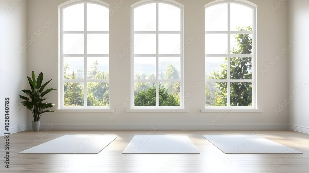 Fototapeta premium Woman Performing Pilates Exercises in a Bright and Airy Studio