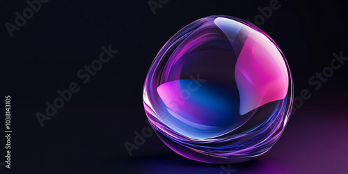 glass sphere on black background