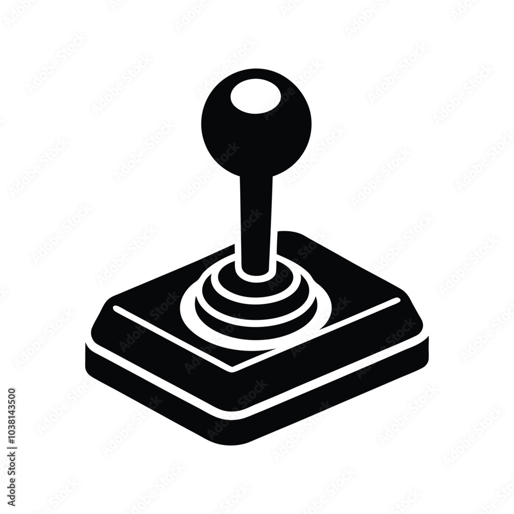 Joystick game controller silhouette vector icon with white background Joystick game controller silhouette vector icon with white background