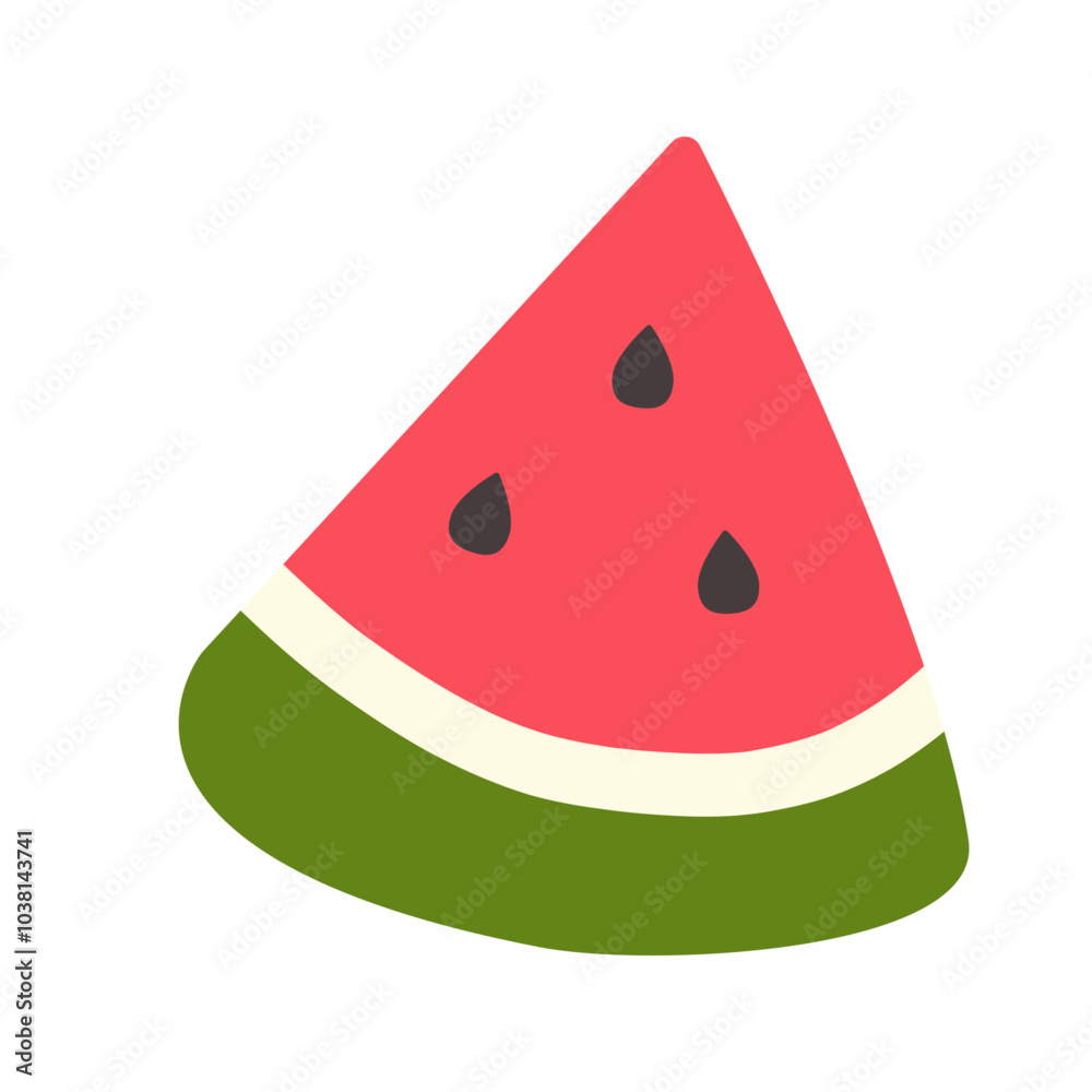 Vector watermelon illustration. Isolated on a white background. Flat style icon