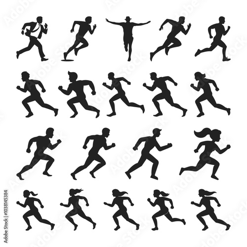 Wallpaper Mural Running Man Silhouette, Running Clipart Vector Torontodigital.ca