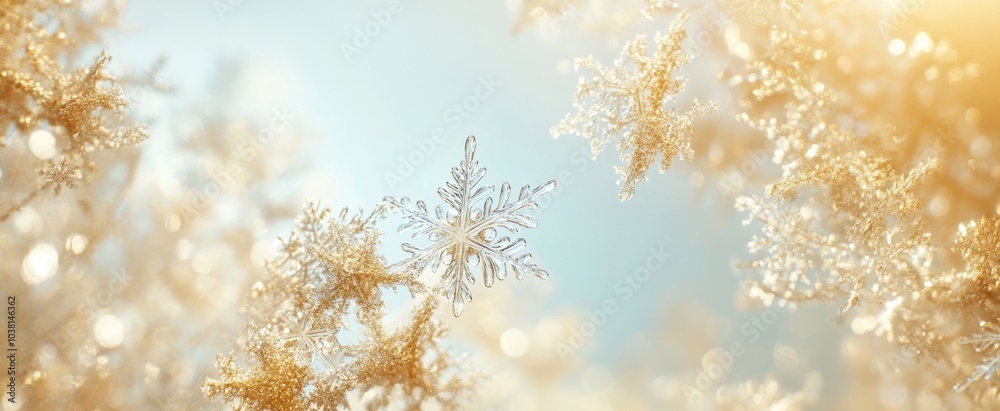 Naklejka premium The Soft Snowflakes in Light