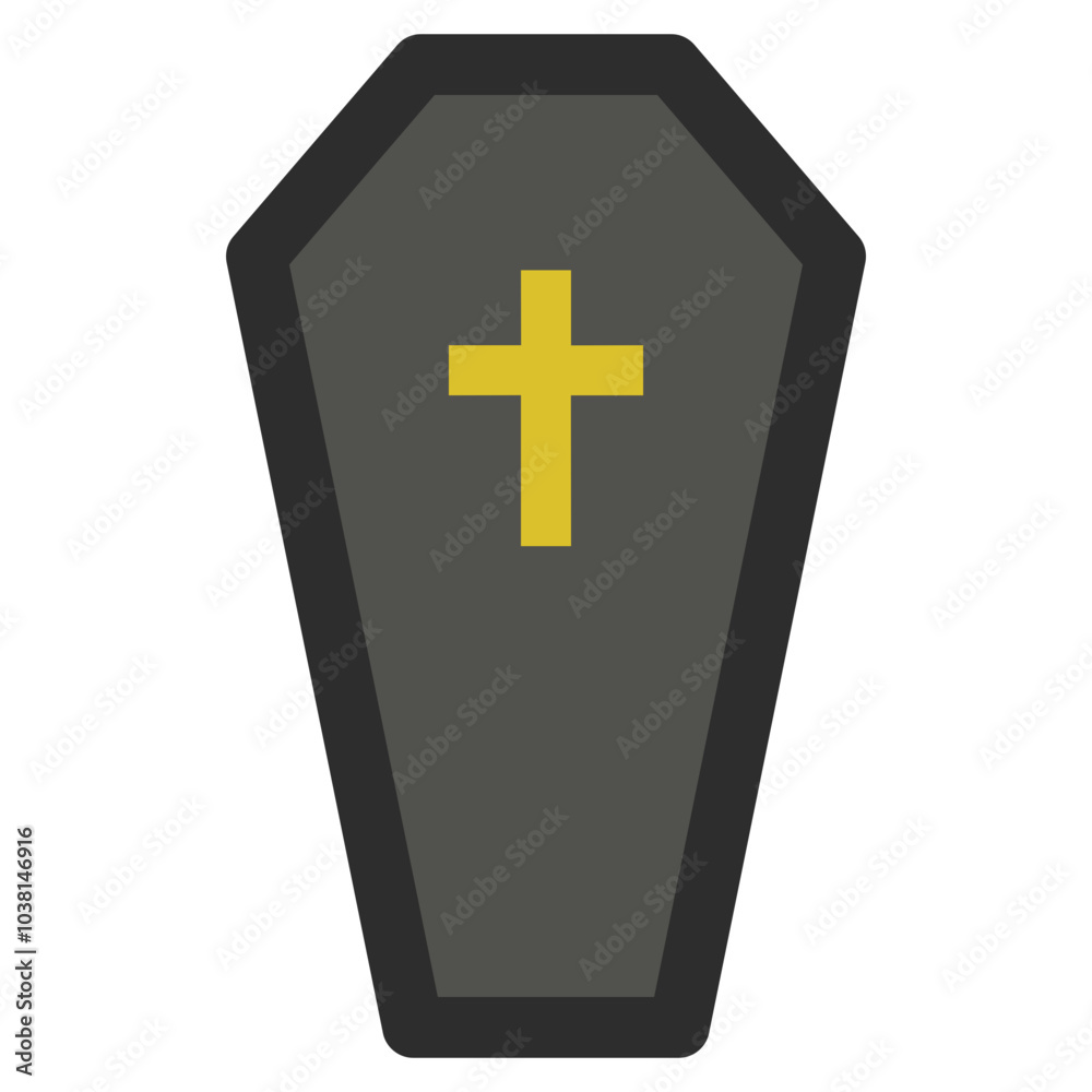 christian coffin. halloween icon illustration christian coffin. halloween icon illustration