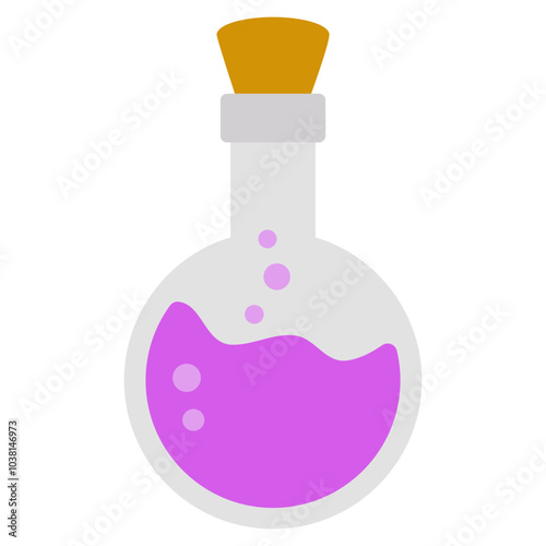 bottle of potion liquid. halloween icon illustration