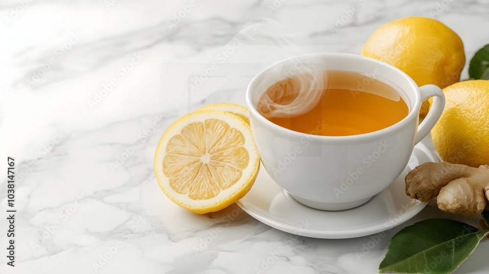 Aromatic Herbal Tea with Ginger Lemon and Honey for Soothing Wellness Aromatic Herbal Tea with Ginger Lemon and Honey for Soothing Wellness