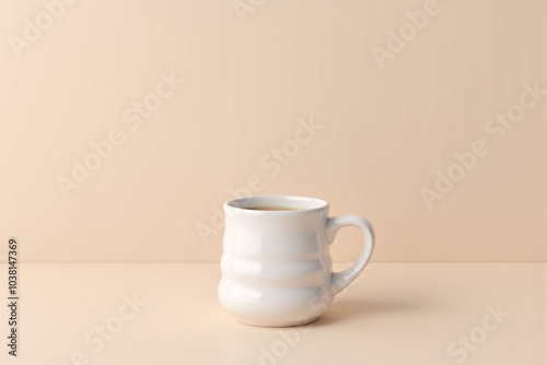 Coffee mug with a minimalist design on a pastel backdrop