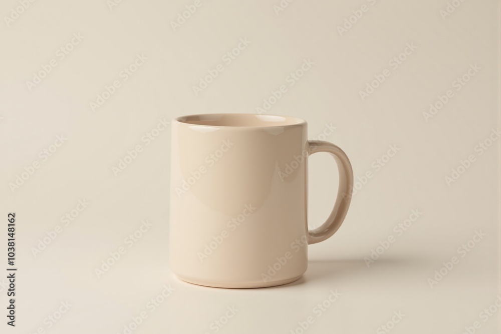 Ceramic coffee mug with a smooth finish on a pastel background Ceramic coffee mug with a smooth finish on a pastel background
