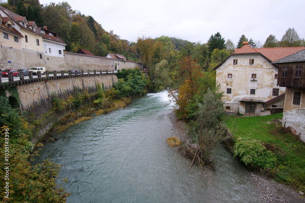 Škofja Loka Bischoflack is a medieval town in Upper Carniola Slovenia- Sora river
