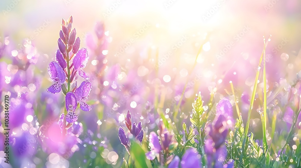 Naklejka premium Elegant Dark Purple Anacamptis Orchid Bloom