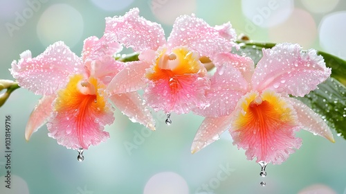 Elegant Coral-Colored Miltoniopsis Orchid photo