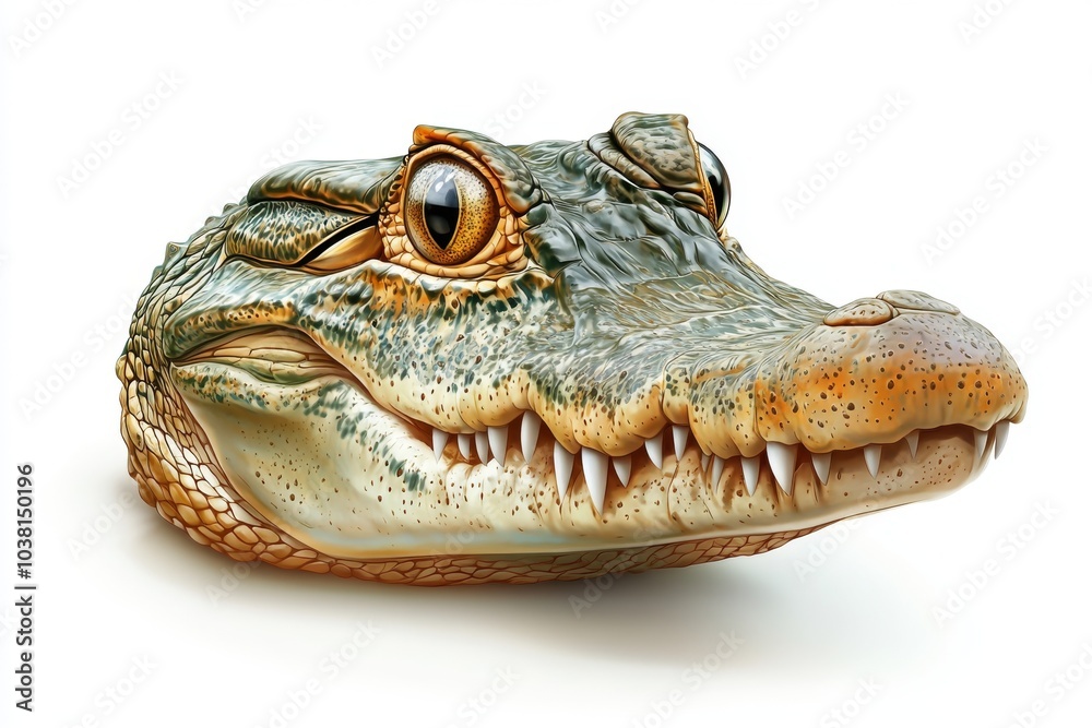 Obraz premium Close up Portrait of a Crocodile Head with Sharp Teeth