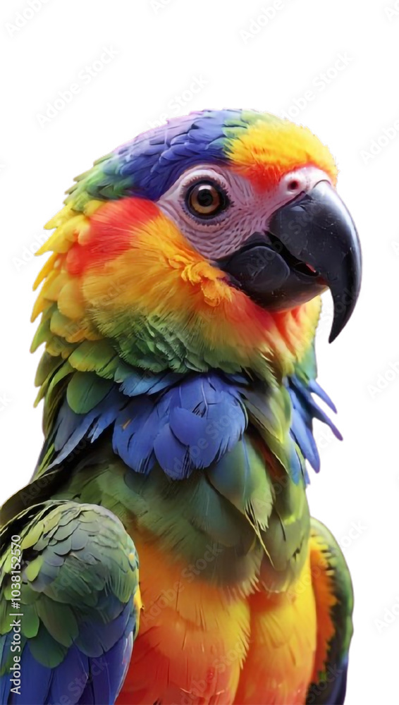 Obraz premium closeup of a macaw parrot on transparent background