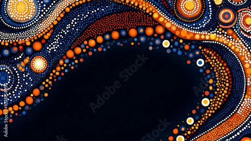 Abstract Dot Painting Background with Space for Text. photo