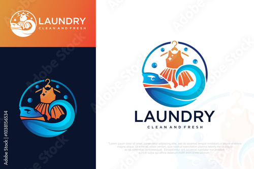 clean laundry logo design . logos for laundry service . Vector illustration