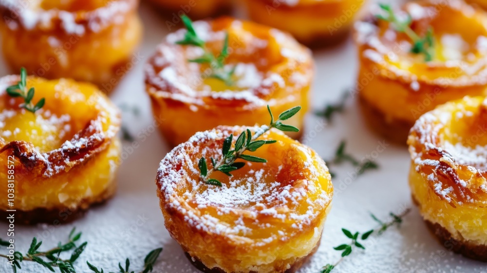 Delicious Pastel de Nata with Sugar Dusting Delicious Pastel de Nata with Sugar Dusting