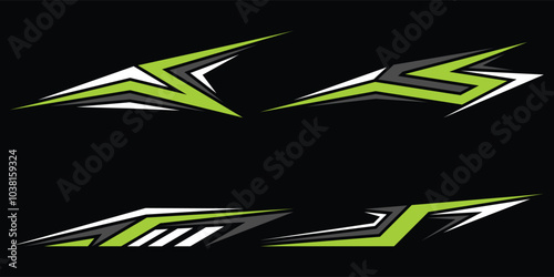 Sport car decal stripes. Speed lines, Sports stripes, racing tuning strips and car sticker vector set. Vector illustration