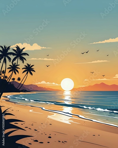 sunset on the beach