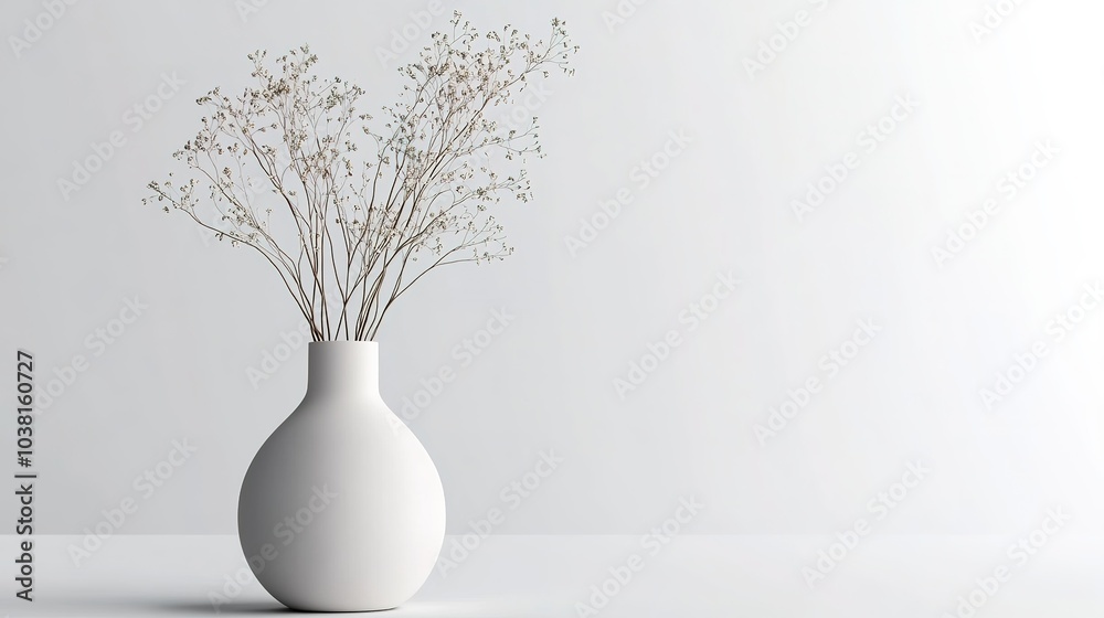 modern flower vase still life composition profession. White background season card design modern flower vase still life composition profession. White background season card design
