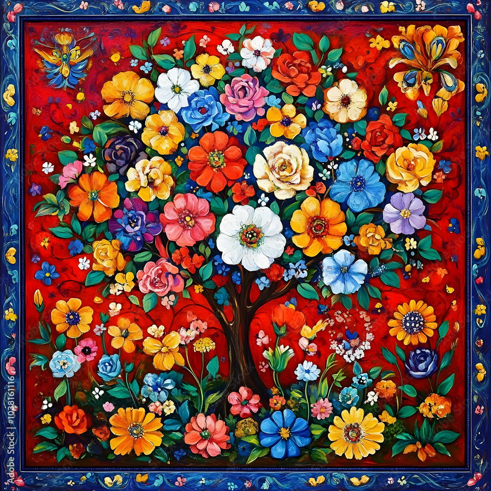 Blooming Tree of Life Painting. Blooming Tree of Life Painting.