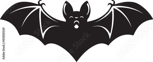 vector silhouette image of bat Art & Illustration