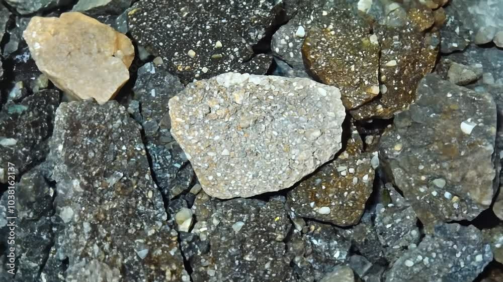 background of stones and minerals, mining origin, zoom in. slow motion. 4K video background of stones and minerals, mining origin, zoom in. slow motion. 4K video