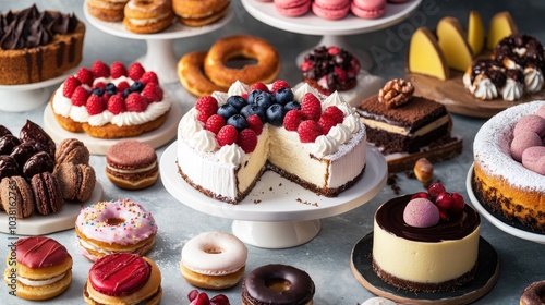 Assorted Sweet Treats and Desserts on Display