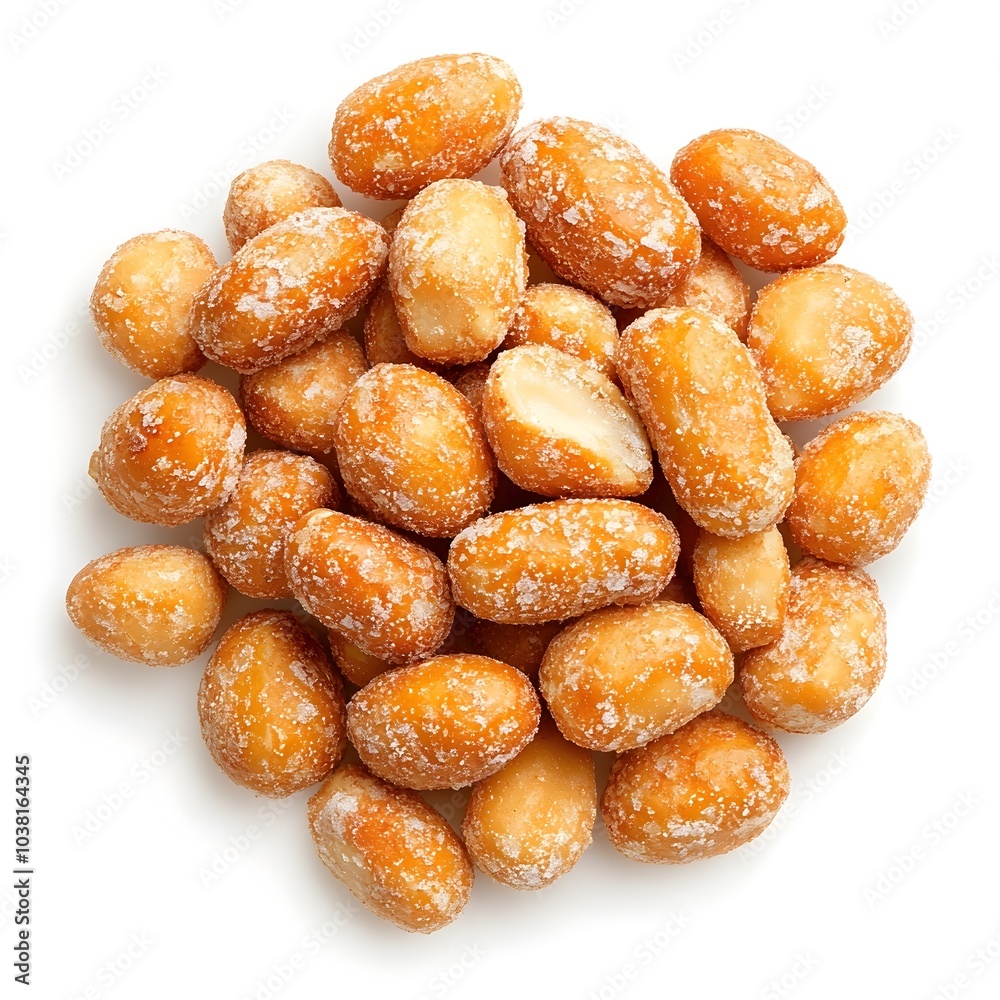 Crunchy Coated Peanuts on a White Background Crunchy Coated Peanuts on a White Background