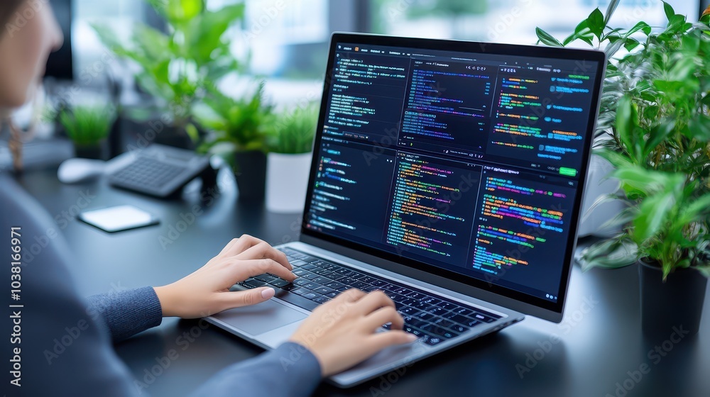 Female Content Moderator in a Quiet Office Reviewing Online Posts for Community Guidelines Compliance Female Content Moderator in a Quiet Office Reviewing Online Posts for Community Guidelines Compliance