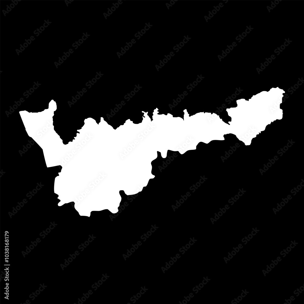Mohales Hoek district map, administrative division of Lesotho. Vector illustration.