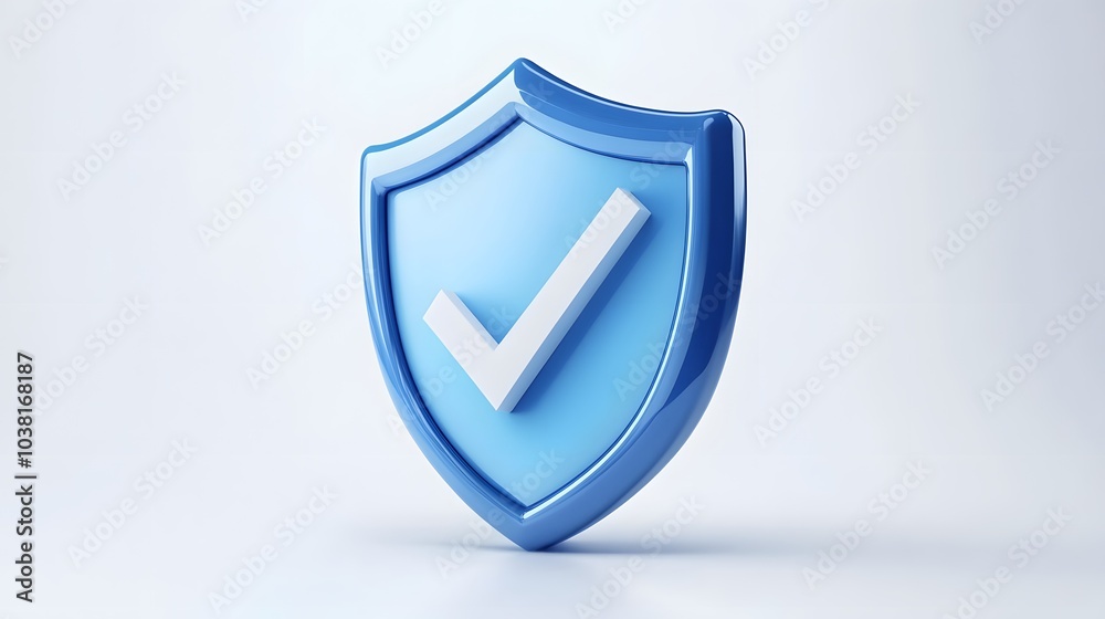 cartoon 3d Icon safety shield check mark perspective . Blue symbol security safety icon. Checkmark in minimalistic style. 3d vector illustration. white background cartoon 3d Icon safety shield check mark perspective . Blue symbol security safety icon. Checkmark in minimalistic style. 3d vector illustration. white background