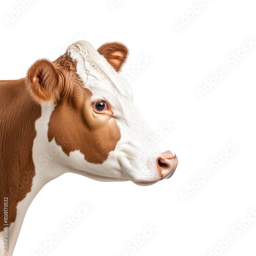 Cow head, white isolated background photo