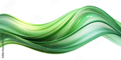 abstract green wave curve lines designs on white background