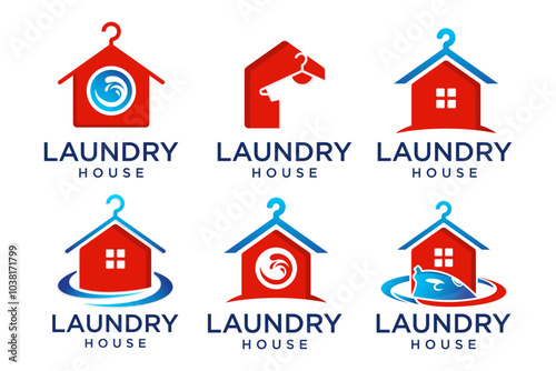 Laundry logo design . household wash templates and badges. vector illustration