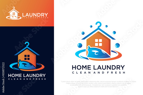 Laundry icon set logo design . household wash templates and badges. vector illustration