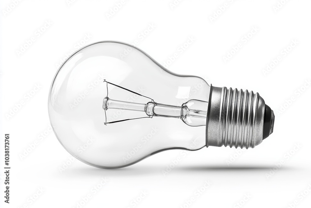 Clear Incandescent Light Bulb Isolated on White Background Clear Incandescent Light Bulb Isolated on White Background