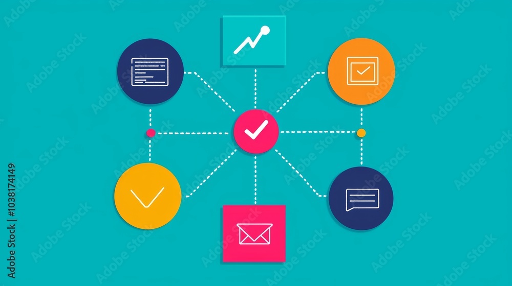 Customer Journey Concept Illustration with Icons Representing Different Stages of User Experience and Interaction Customer Journey Concept Illustration with Icons Representing Different Stages of User Experience and Interaction