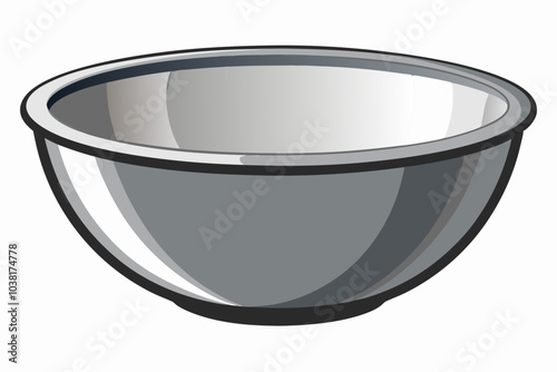 Empty grey bowl vector illustration