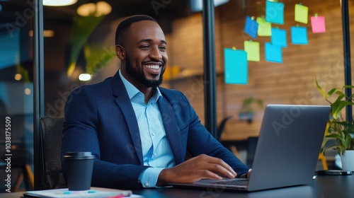 The Smiling Businessman at Work