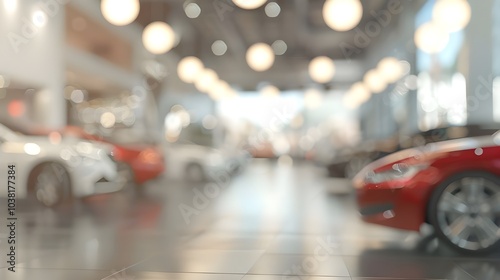 Wallpaper Mural interior blurred abstract background of new cars in a showroom Torontodigital.ca