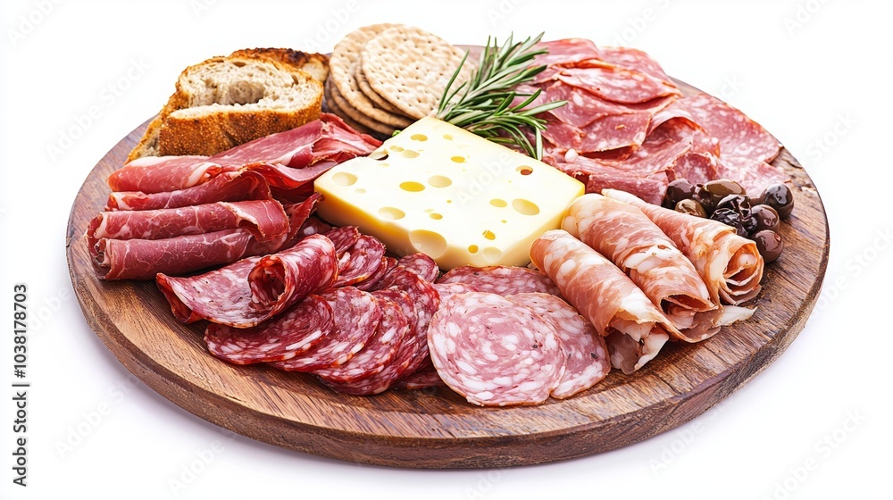 Delicious Charcuterie Board with Assorted Meats, Cheeses, Crackers, and Fresh Herbs for a Perfect Dinner Party Delicious Charcuterie Board with Assorted Meats, Cheeses, Crackers, and Fresh Herbs for a Perfect Dinner Party