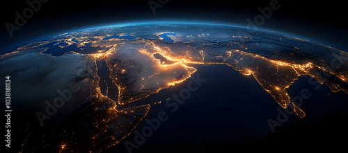 Earth at Night - Middle East and South Asia.
