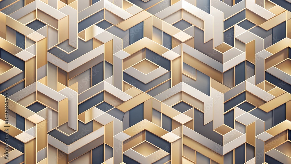 Geometric seamless pattern in gold and gray tones. Geometric seamless pattern in gold and gray tones.